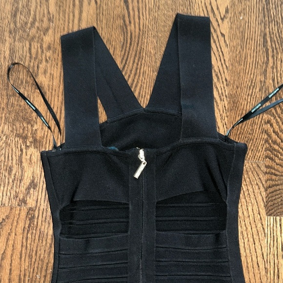 Marciano black bodycon / bandage mini dress with back cut out - Picture 3 of 4